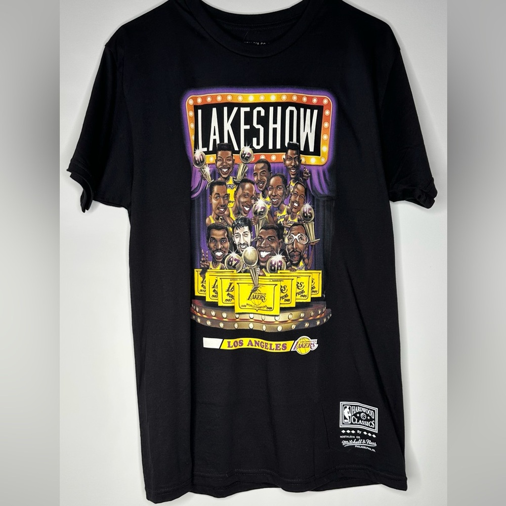 Mitchell & Ness Black Short Sleeve Lakers Tee